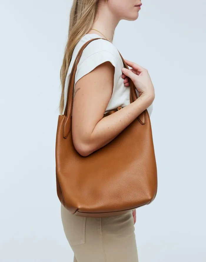 Bags Women Madewell The Shopper Tote In Soft Grain Sepia