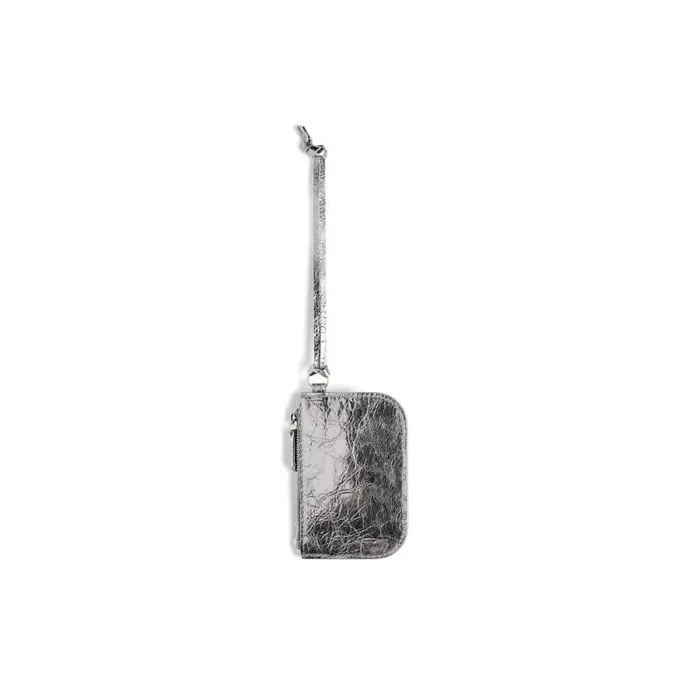 Balenciaga Card Holders Women Women039s Le Cagole Coin Purse Metallized In Silver Silver Balenciaga Card Holders Women Women039s Le Cagole Coin Purse Metallized In Silver Silver