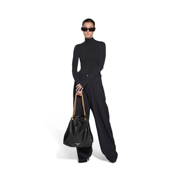 Balenciaga Chain Bags Women Women039s Crush Medium Tote Bag In Black Black Balenciaga Chain Bags Women Women039s Crush Medium Tote Bag In Black Black