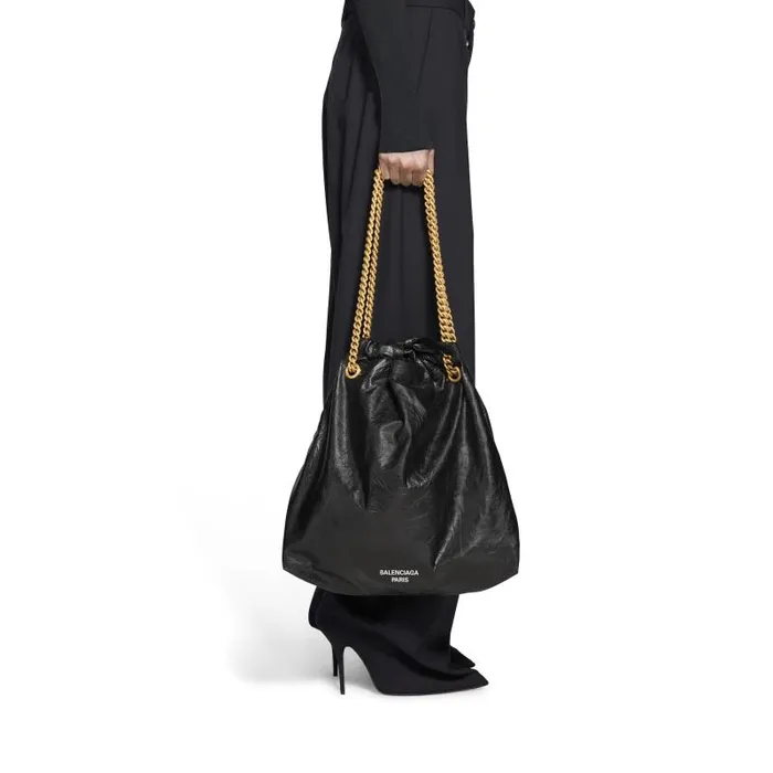 Balenciaga Chain Bags Women Women039s Crush Medium Tote Bag In Black Black Balenciaga Chain Bags Women Women039s Crush Medium Tote Bag In Black Black