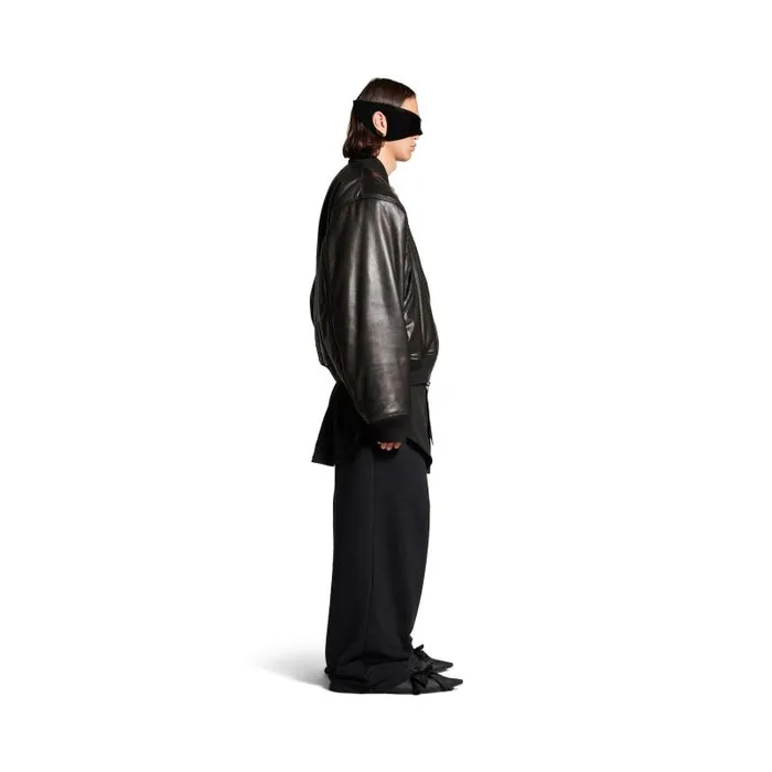 Balenciaga Coats and Jackets Women Bomber Leather Jacket In Black Black Balenciaga Coats and Jackets Women Bomber Leather Jacket In Black Black
