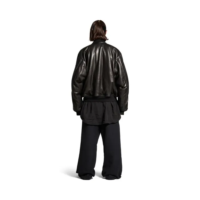 Balenciaga Coats and Jackets Women Bomber Leather Jacket In Black Black Balenciaga Coats and Jackets Women Bomber Leather Jacket In Black Black