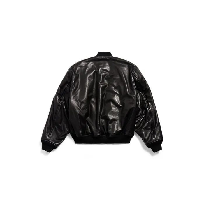 Balenciaga Coats and Jackets Women Bomber Leather Jacket In Black Black Balenciaga Coats and Jackets Women Bomber Leather Jacket In Black Black