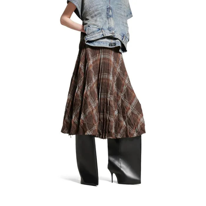 Balenciaga Dresses and Skirts Women Women039s Creased Pleated Skirt In Brown Brown Balenciaga Dresses and Skirts Women Women039s Creased Pleated Skirt In Brown Brown