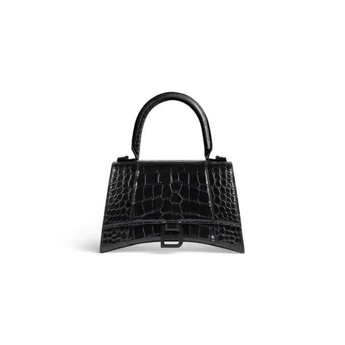 Balenciaga Handbags Women Women039s Hourglass Small Handbag Crocodile Embossed In Black Black Balenciaga Handbags Women Women039s Hourglass Small Handbag Crocodile Embossed In Black Black