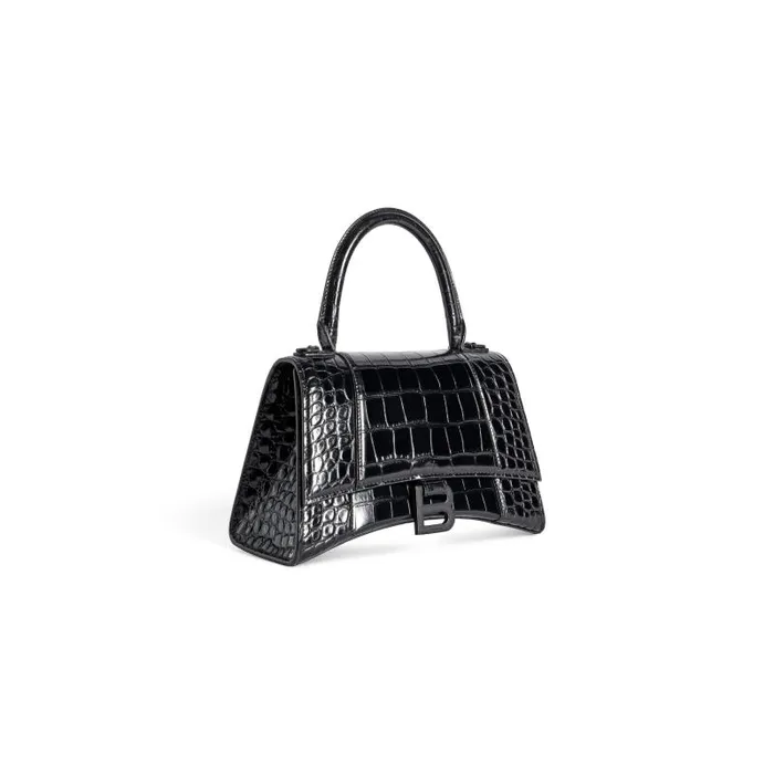 Balenciaga Handbags Women Women039s Hourglass Small Handbag Crocodile Embossed In Black Black Balenciaga Handbags Women Women039s Hourglass Small Handbag Crocodile Embossed In Black Black