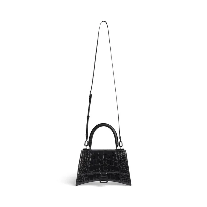 Balenciaga Handbags Women Women039s Hourglass Small Handbag Crocodile Embossed In Black Black Balenciaga Handbags Women Women039s Hourglass Small Handbag Crocodile Embossed In Black Black