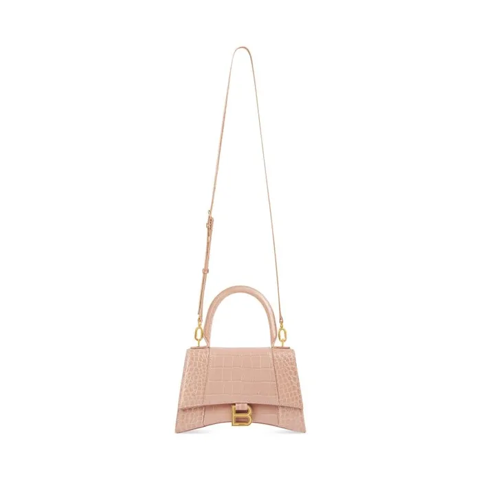 Balenciaga Handbags Women Women039s Hourglass Small Handbag Crocodile Embossed In Nude Nude Balenciaga Handbags Women Women039s Hourglass Small Handbag Crocodile Embossed In Nude Nude