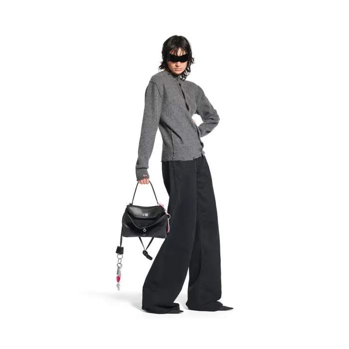 Balenciaga Handbags Women Women039s Rodeo Small Handbag Used Effect With One Charm In Black Black Balenciaga Handbags Women Women039s Rodeo Small Handbag Used Effect With One Charm In Black Black