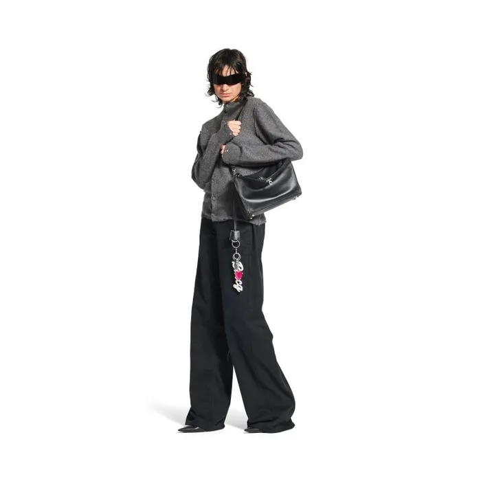 Balenciaga Handbags Women Women039s Rodeo Small Handbag Used Effect With One Charm In Black Black Balenciaga Handbags Women Women039s Rodeo Small Handbag Used Effect With One Charm In Black Black