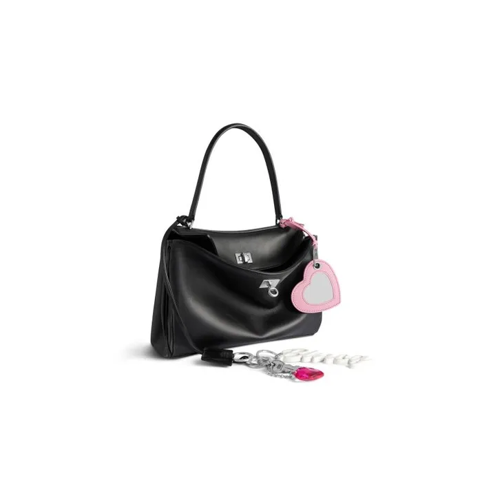 Balenciaga Handbags Women Women039s Rodeo Small Handbag Used Effect With One Charm In Black Black Balenciaga Handbags Women Women039s Rodeo Small Handbag Used Effect With One Charm In Black Black