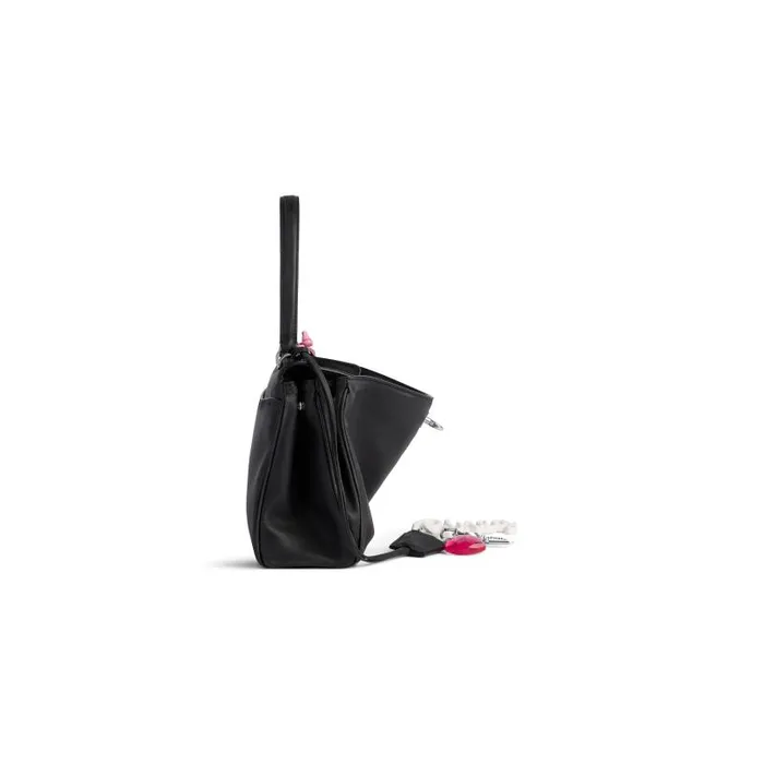 Balenciaga Handbags Women Women039s Rodeo Small Handbag Used Effect With One Charm In Black Black Balenciaga Handbags Women Women039s Rodeo Small Handbag Used Effect With One Charm In Black Black