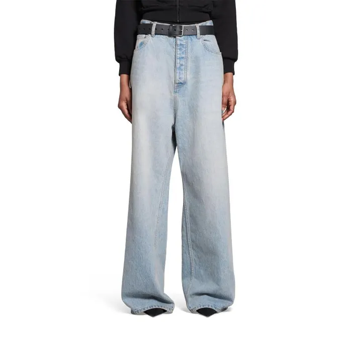 Balenciaga Pants WomenMen Baggy Pants In Light Blue Light Blue Balenciaga Pants WomenMen Baggy Pants In Light Blue Light Blue