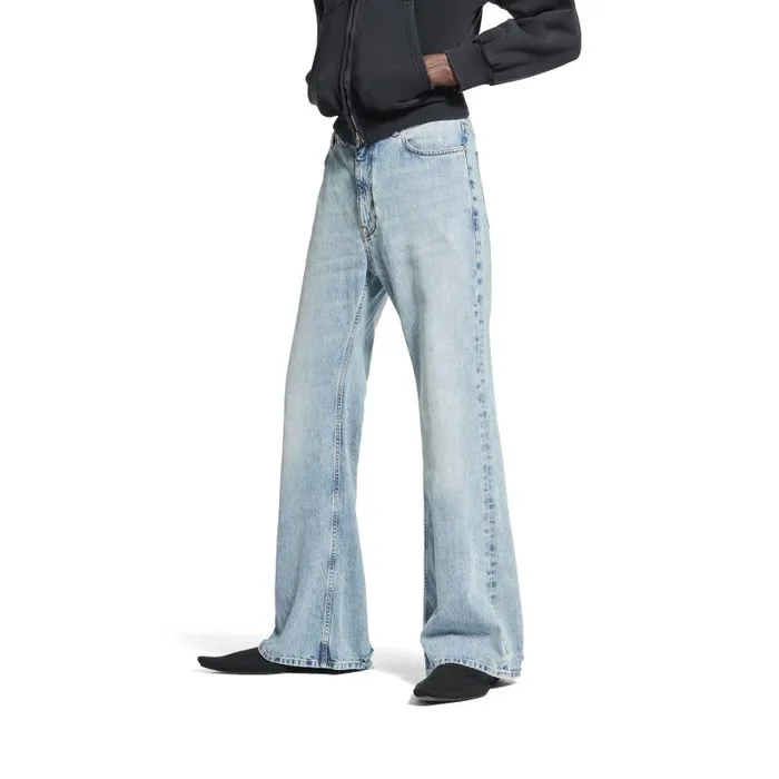 Balenciaga Pants WomenMen Flared Pants In Light Blue Light Blue