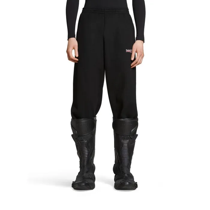 Balenciaga Pants WomenMen Political Campaign Baggy Sweatpants In Black Black Balenciaga Pants WomenMen Political Campaign Baggy Sweatpants In Black Black