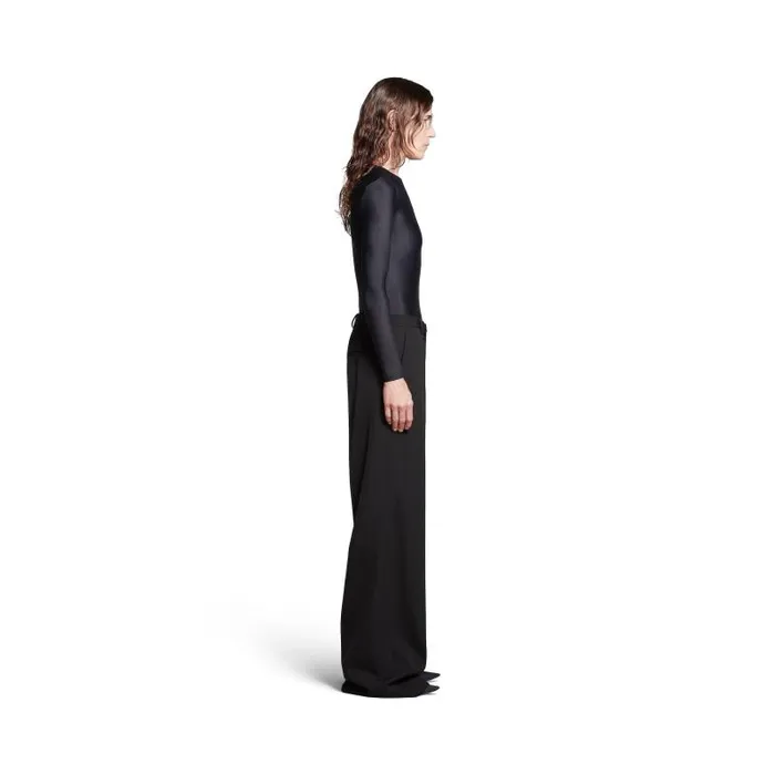 Balenciaga Pants WomenMen Regular Fit Tailored Pants In Black Black Balenciaga Pants WomenMen Regular Fit Tailored Pants In Black Black