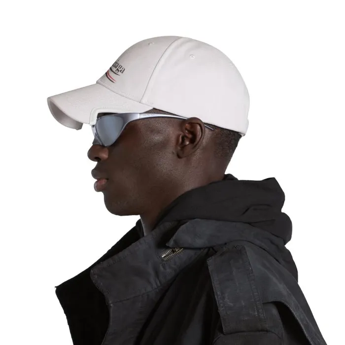 Balenciaga Scarves and Caps Men Political Stencil Cap In Off Whiteblack Off Whiteblack Balenciaga Scarves and Caps Men Political Stencil Cap In Off Whiteblack Off Whiteblack
