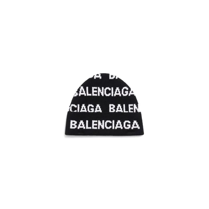 Balenciaga Scarves and Caps WomenMen Bal Horizontal Allover Beanie In Black Black Balenciaga Scarves and Caps WomenMen Bal Horizontal Allover Beanie In Black Black