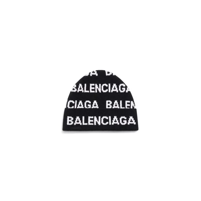 Balenciaga Scarves and Caps WomenMen Bal Horizontal Allover Beanie In Black Black Balenciaga Scarves and Caps WomenMen Bal Horizontal Allover Beanie In Black Black
