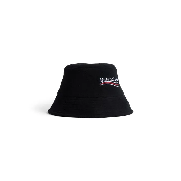 Balenciaga Scarves and Caps WomenMen Political Campaign Bucket Hat In Black Black Balenciaga Scarves and Caps WomenMen Political Campaign Bucket Hat In Black Black