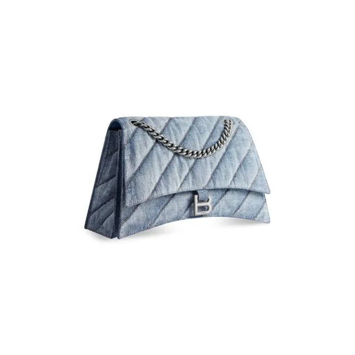 Balenciaga Shoulder Bags Women Women039s Crush Medium Chain Bag Quilted Denim In Blue Blue Balenciaga Shoulder Bags Women Women039s Crush Medium Chain Bag Quilted Denim In Blue Blue