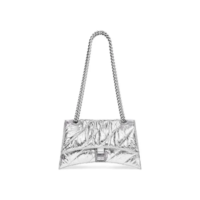 Balenciaga Shoulder Bags Women Women039s Crush Small Chain Bag Metallized Quilted In Silver Silver Balenciaga Shoulder Bags Women Women039s Crush Small Chain Bag Metallized Quilted In Silver Silver