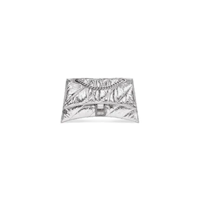 Balenciaga Shoulder Bags Women Women039s Crush Small Chain Bag Metallized Quilted In Silver Silver Balenciaga Shoulder Bags Women Women039s Crush Small Chain Bag Metallized Quilted In Silver Silver