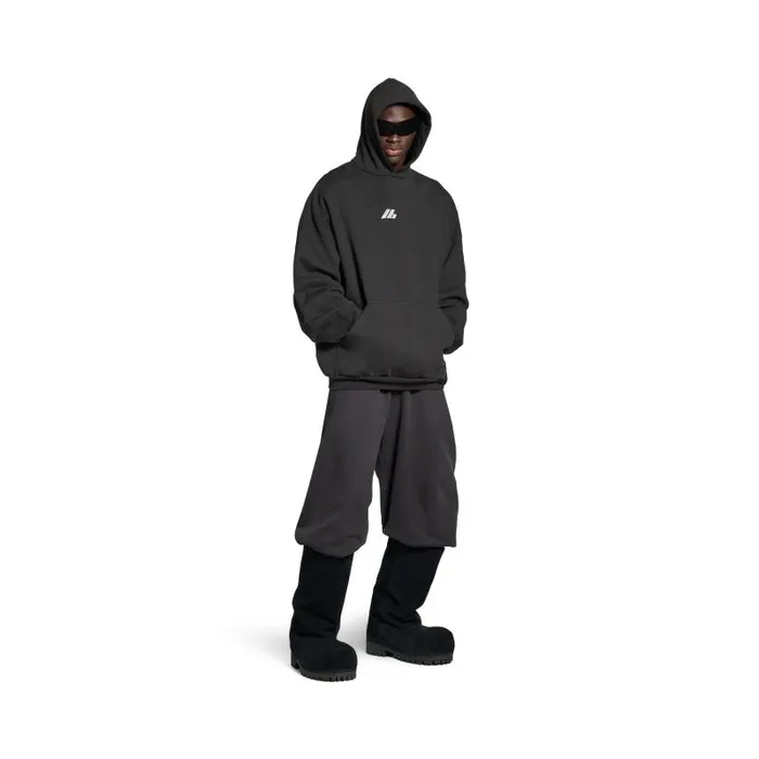 Balenciaga Sweatshirts and Hoodies WomenMen Activewear Hoodie Oversized In Black Black Balenciaga Sweatshirts and Hoodies WomenMen Activewear Hoodie Oversized In Black Black