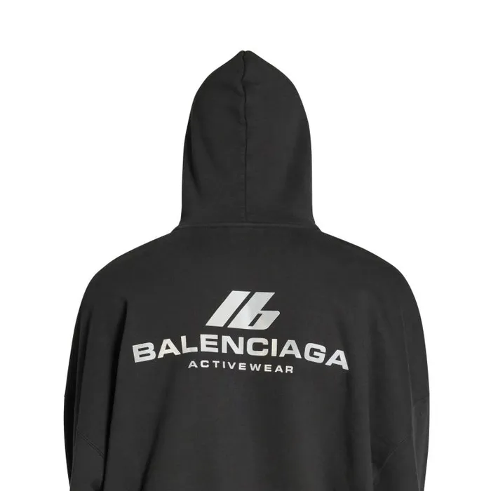 Balenciaga Sweatshirts and Hoodies WomenMen Activewear Hoodie Oversized In Black Black Balenciaga Sweatshirts and Hoodies WomenMen Activewear Hoodie Oversized In Black Black