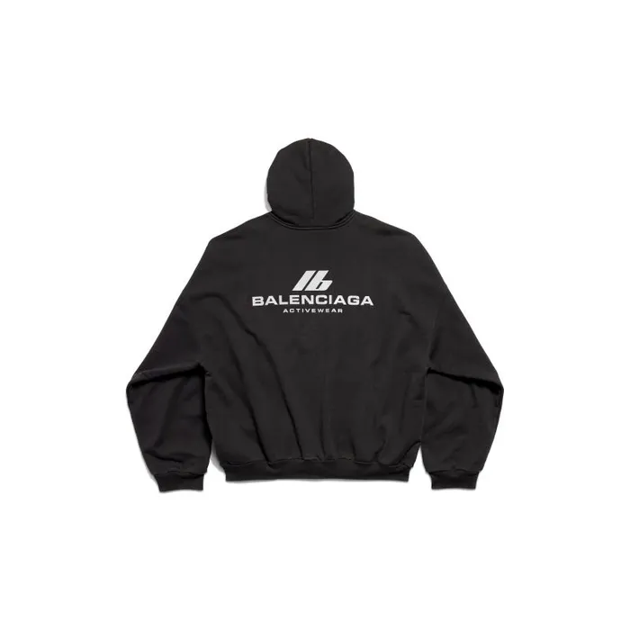 Balenciaga Sweatshirts and Hoodies WomenMen Activewear Hoodie Oversized In Black Black Balenciaga Sweatshirts and Hoodies WomenMen Activewear Hoodie Oversized In Black Black