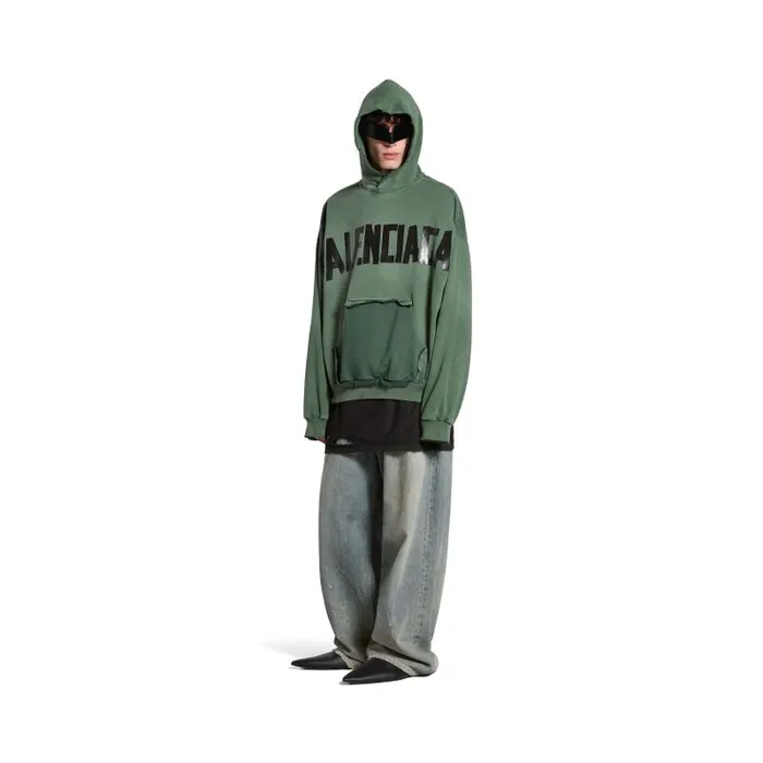 Balenciaga Sweatshirts and Hoodies WomenMen New Tape Type Ripped Pocket Hoodie Large Fit In Dark Green Dark Green Balenciaga Sweatshirts and Hoodies WomenMen New Tape Type Ripped Pocket Hoodie Large Fit In Dark Green Dark Green