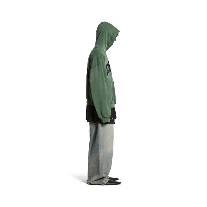 Balenciaga Sweatshirts and Hoodies WomenMen New Tape Type Ripped Pocket Hoodie Large Fit In Dark Green Dark Green Balenciaga Sweatshirts and Hoodies WomenMen New Tape Type Ripped Pocket Hoodie Large Fit In Dark Green Dark Green