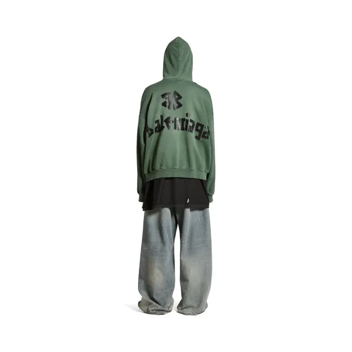 Balenciaga Sweatshirts and Hoodies WomenMen New Tape Type Ripped Pocket Hoodie Large Fit In Dark Green Dark Green Balenciaga Sweatshirts and Hoodies WomenMen New Tape Type Ripped Pocket Hoodie Large Fit In Dark Green Dark Green