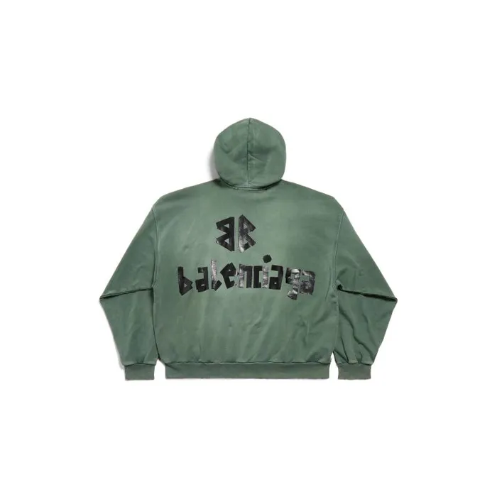 Balenciaga Sweatshirts and Hoodies WomenMen New Tape Type Ripped Pocket Hoodie Large Fit In Dark Green Dark Green Balenciaga Sweatshirts and Hoodies WomenMen New Tape Type Ripped Pocket Hoodie Large Fit In Dark Green Dark Green