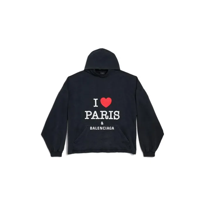 Balenciaga Sweatshirts and Hoodies Women Women039s I Love Paris and Balenciaga Cropped Hoodie Oversized In Black Faded Black Faded Balenciaga Sweatshirts and Hoodies Women Women039s I Love Paris and Balenciaga Cropped Hoodie Oversized In Black Faded Black Faded