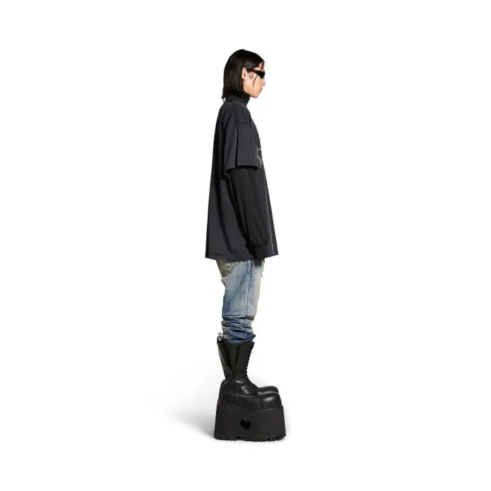 Balenciaga Tshirts Men Men039s 3b Liquefied Tshirt Oversized In Blackgrey Blackgrey Balenciaga Tshirts Men Men039s 3b Liquefied Tshirt Oversized In Blackgrey Blackgrey