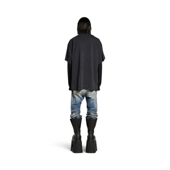 Balenciaga Tshirts Men Men039s 3b Liquefied Tshirt Oversized In Blackgrey Blackgrey Balenciaga Tshirts Men Men039s 3b Liquefied Tshirt Oversized In Blackgrey Blackgrey