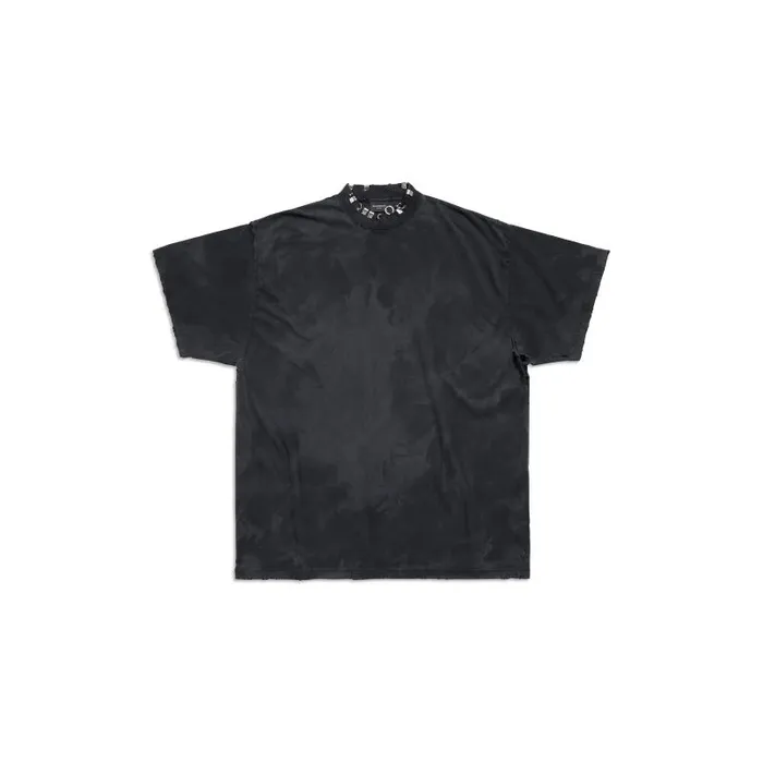 Balenciaga Tshirts WomenMen Pierced Tshirt Oversized In Black Black