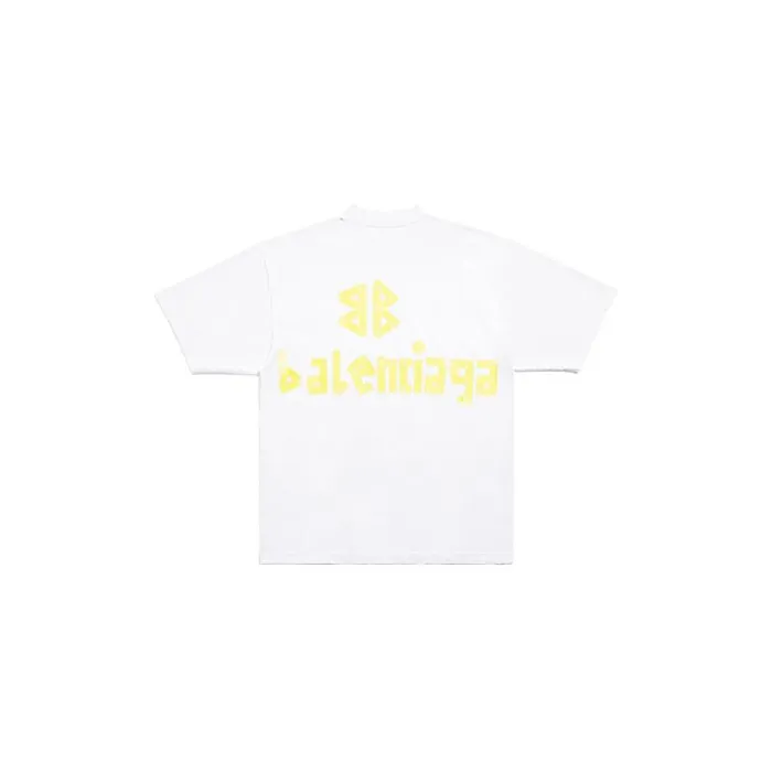 Balenciaga Tshirts WomenMen Tape Type Tshirt Medium Fit In White White Balenciaga Tshirts WomenMen Tape Type Tshirt Medium Fit In White White