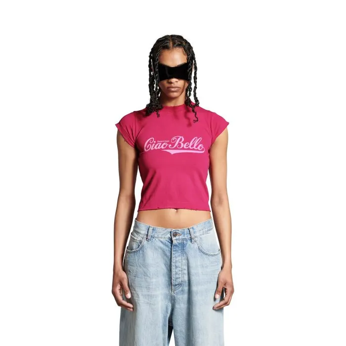 Balenciaga Tshirts Women Women039s Ciao Bello Shrunk Tshirt In Pink Pink Balenciaga Tshirts Women Women039s Ciao Bello Shrunk Tshirt In Pink Pink