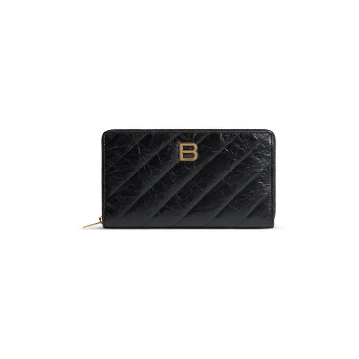 Balenciaga Wallets Women Women039s Crush Continental Wallet Quilted In Black Black Balenciaga Wallets Women Women039s Crush Continental Wallet Quilted In Black Black