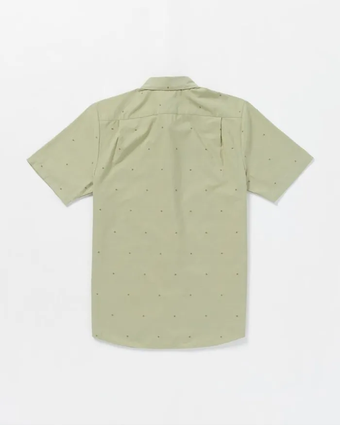 Bankstone Woven Short Sleeve Shirt 8211 Green Tea Mens Volcom Shirts and Flannels