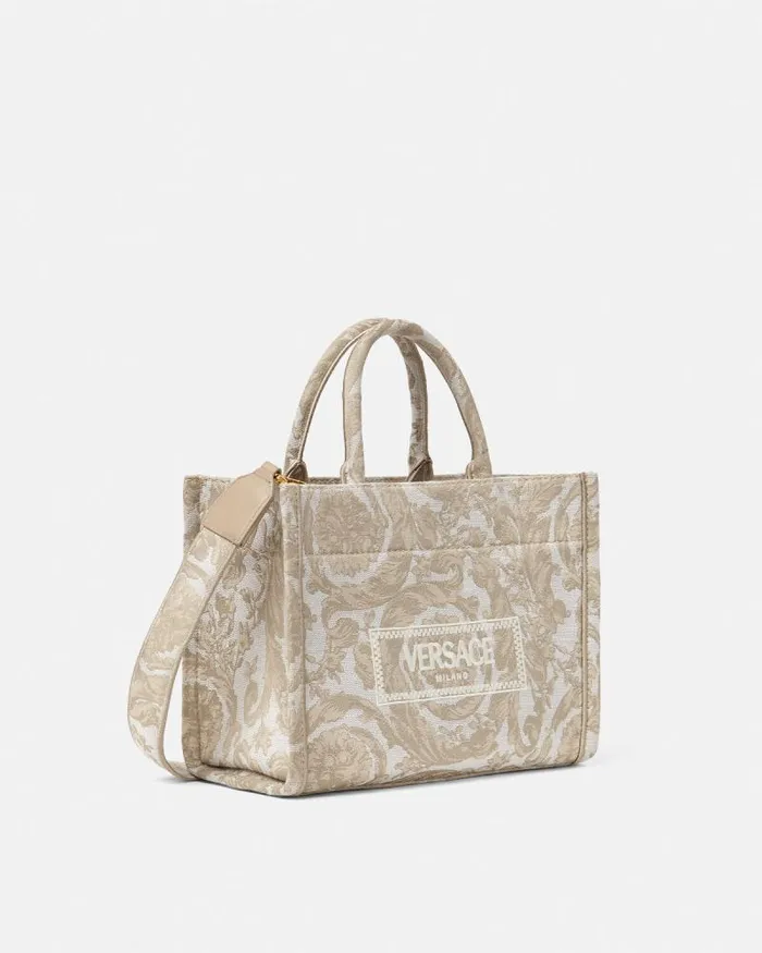 Barocco Athena Small Tote Bag Beigeprint Women Versace Totes