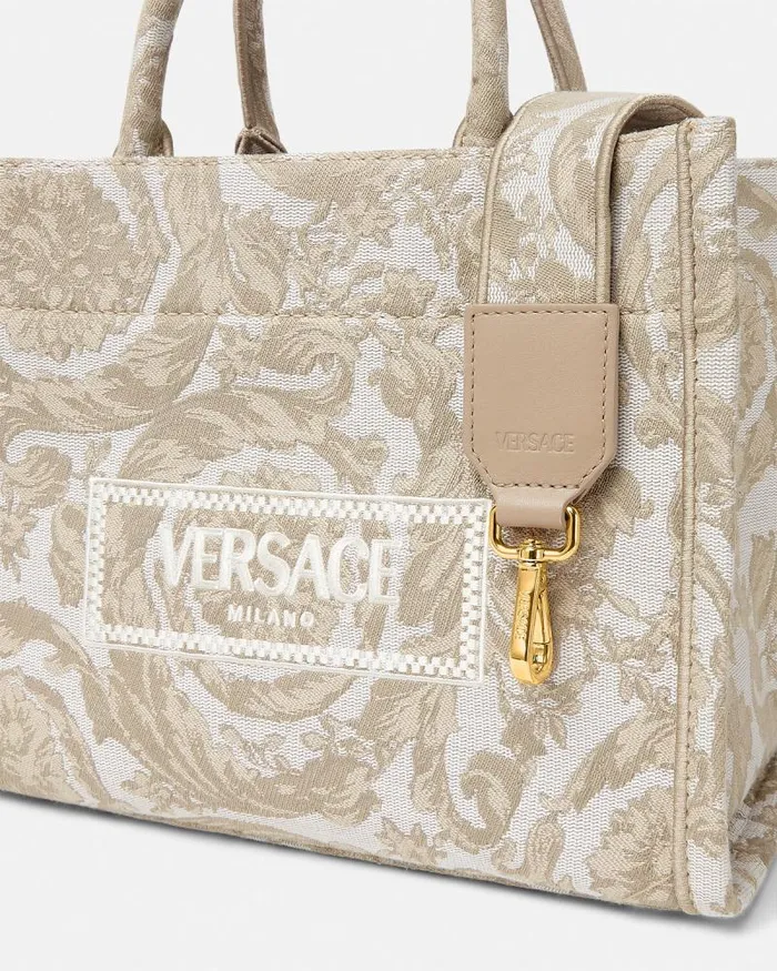 Barocco Athena Small Tote Bag Beigeprint Women Versace Totes