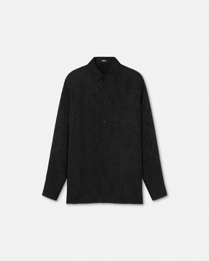 Barocco Devor Shirt Black Men Versace Shirts