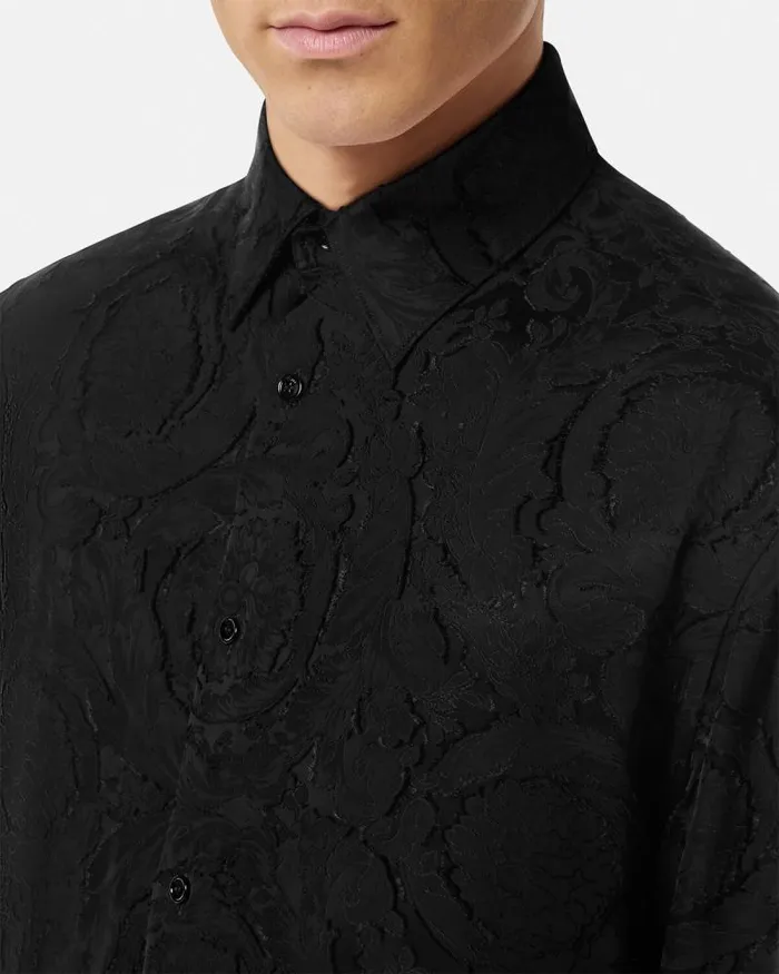 Barocco Devor Shirt Black Men Versace Shirts
