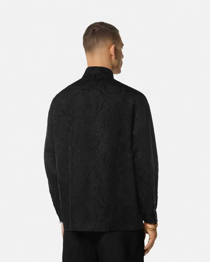 Barocco Devor Shirt Black Men Versace Shirts