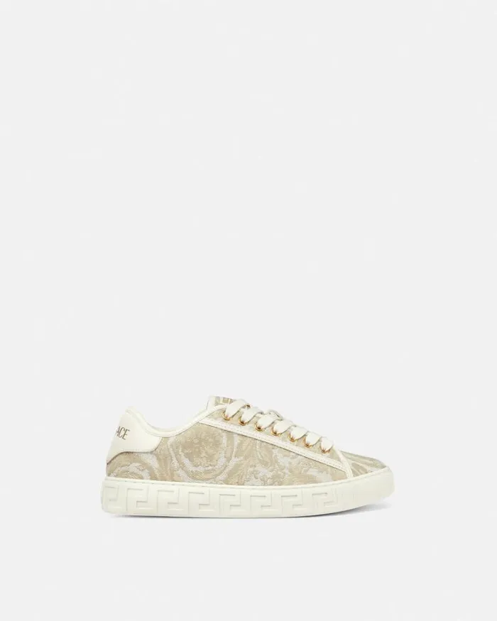 Barocco Greca Sneakers Beigeprint Women Versace Sneakers