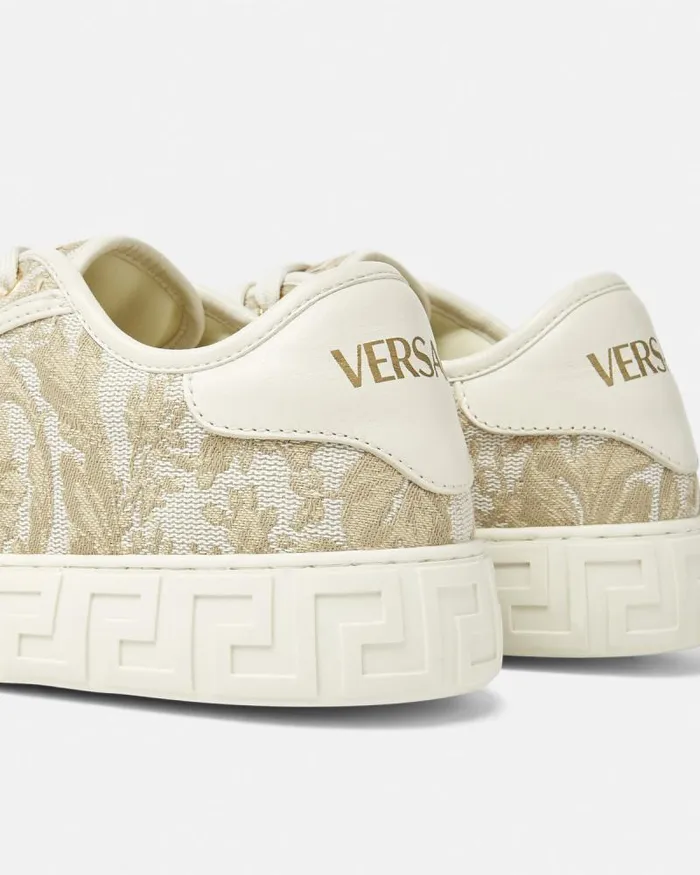 Barocco Greca Sneakers Beigeprint Women Versace Sneakers