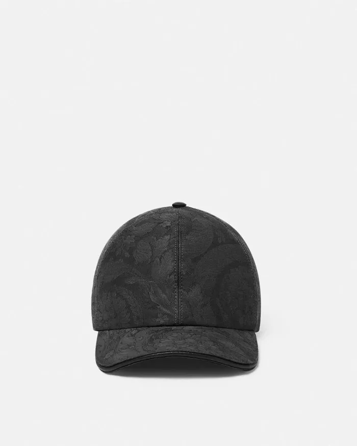 Barocco Jacquard Baseball Cap Gray WomenMen Versace Hats and Caps
